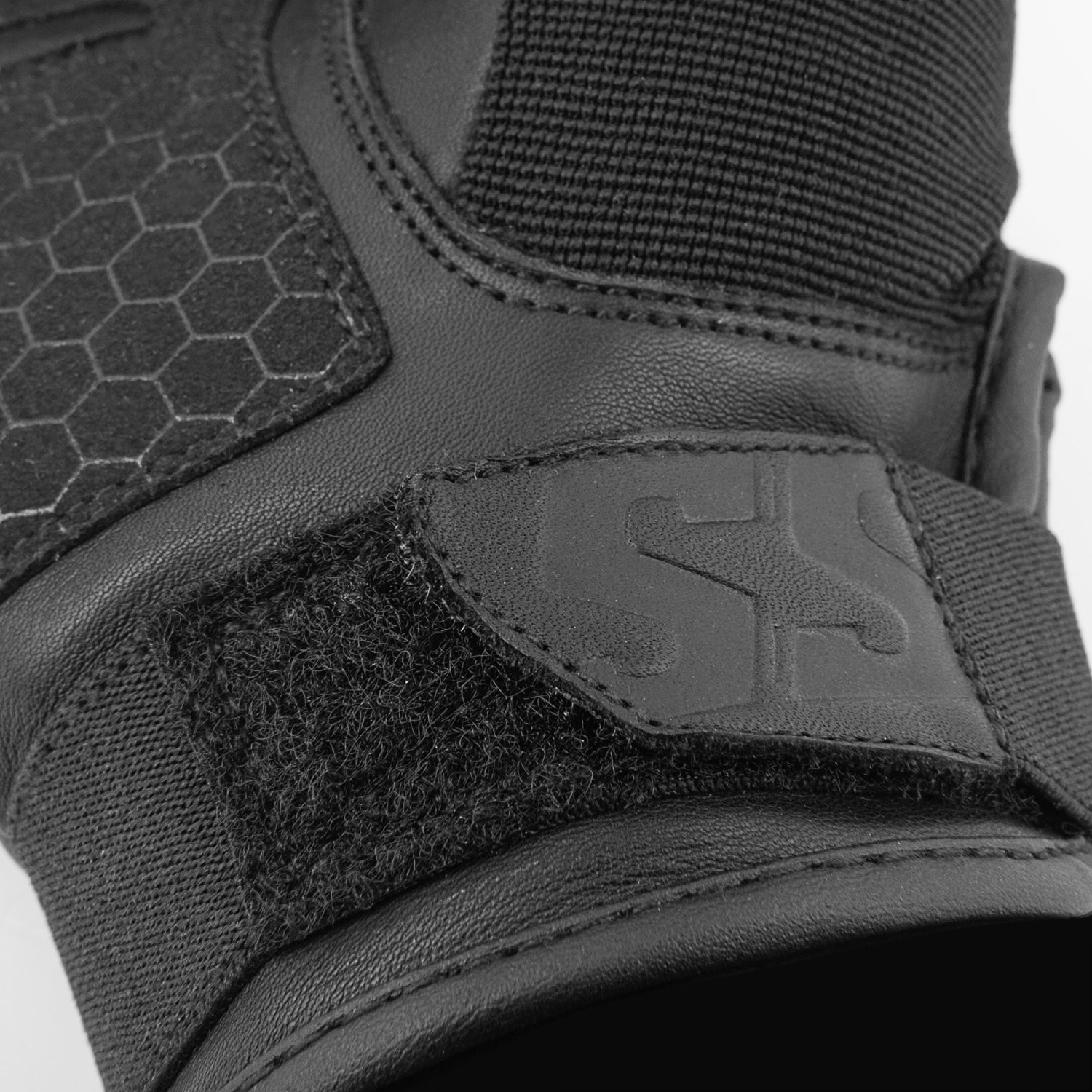 Speed-and-Strength-Canada Dogs-of-War Black Leather Motorcycle Glove Cuff Detail