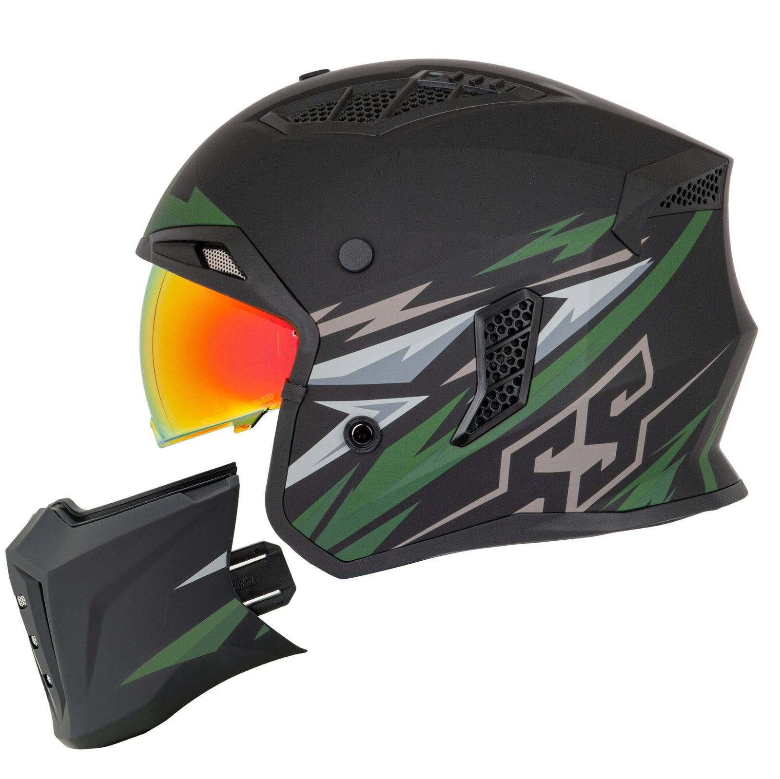 Speed and Strength Canada SS2450 Trial By Fire Motorcycle Helmet Green