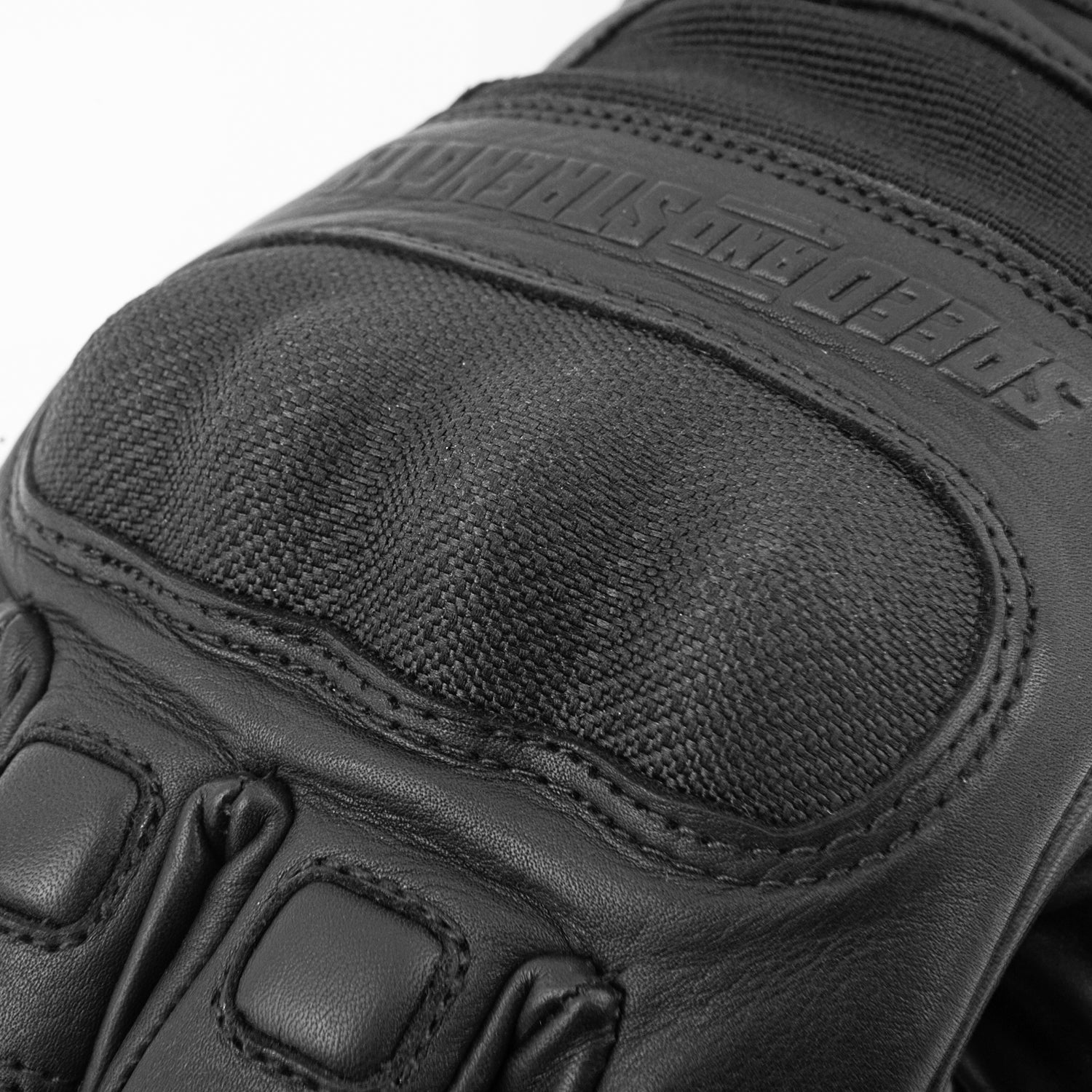 Speed-and-Strength-Canada Dogs-of-War Black Leather Motorcycle Riding Glove Detail